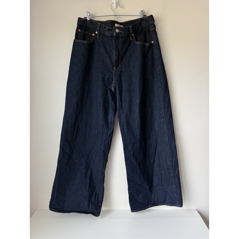Levis Jeans Womens 32 (36x31) Dark Blue Baggy Dad XL Straight High Rise Relaxed